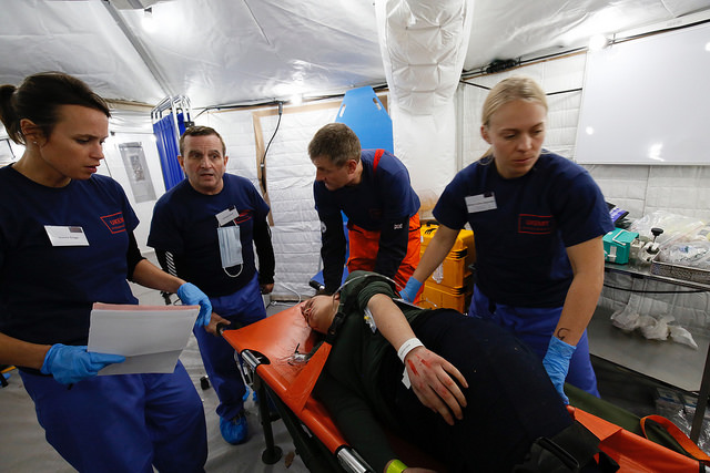 NHS and Fire Service members of the UK Emergency Medical Team