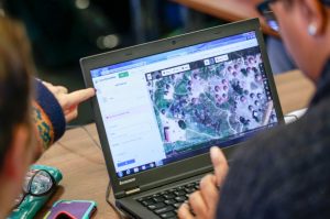 image of a laptop screen showing the mapping software in action