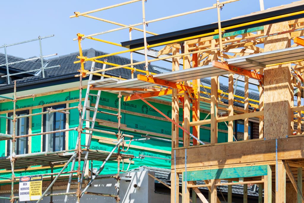 Scaffolding on a building site